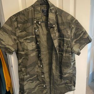 J. Crew Medium Short Sleeved Camo Button Up
